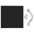 Hubbell Wiring Device-Kellems Wallplate, 2-Gang, 2 Strap Mount Blank, Black P24BK